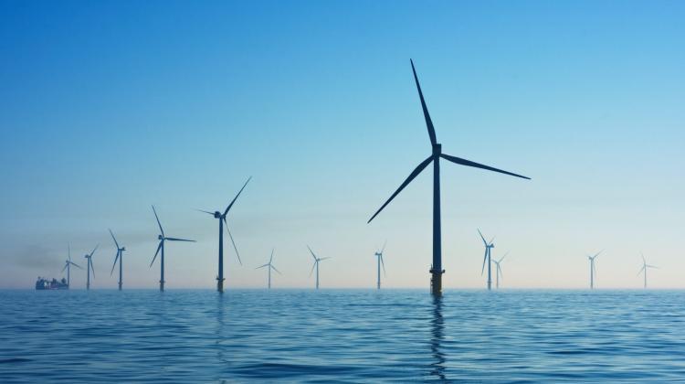 Image of off shore wind turbines in the ocean